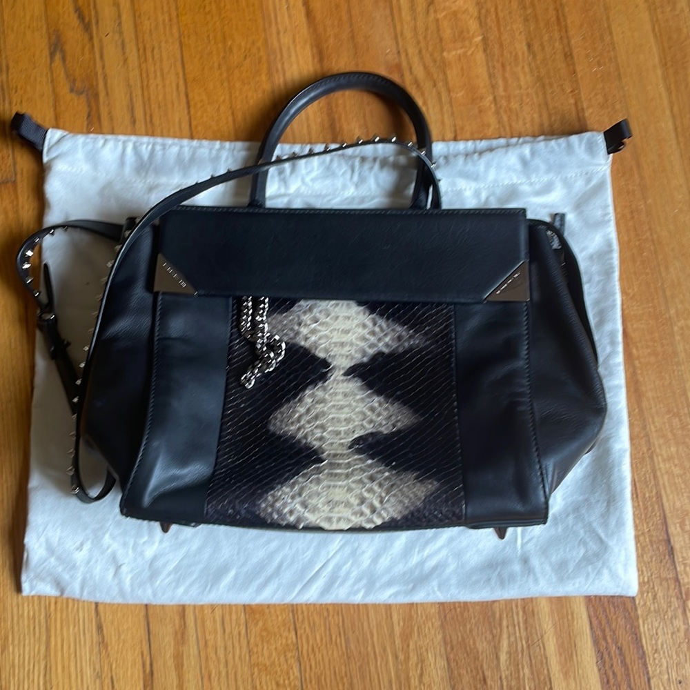 BARBARA BUI Vintage Black Python Spiked Bag